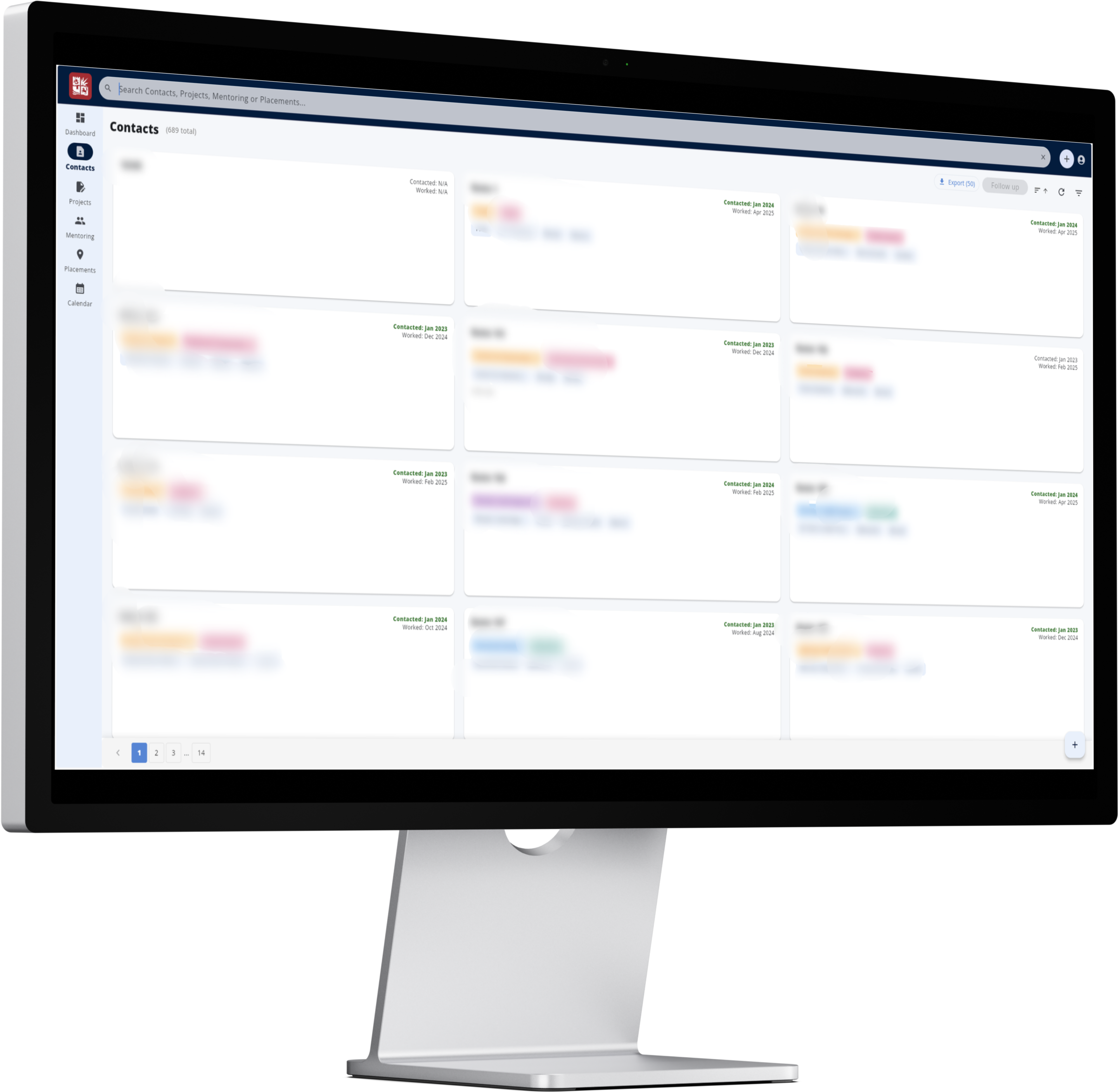 Customer Relationship Management System dashboard